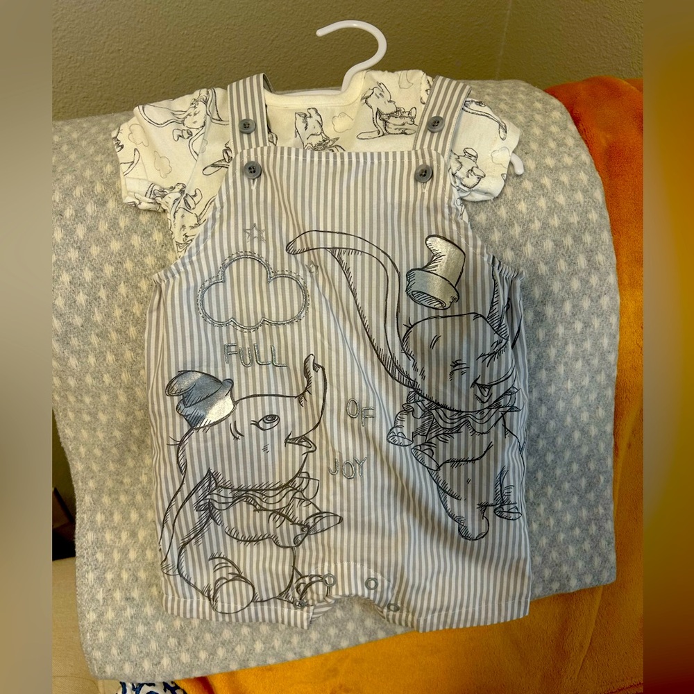 Disney Dumbo Shorts Jumpsuit- Unisex- 3 to 6 month